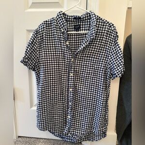 J. Crew Navy and White Checkered Shirt